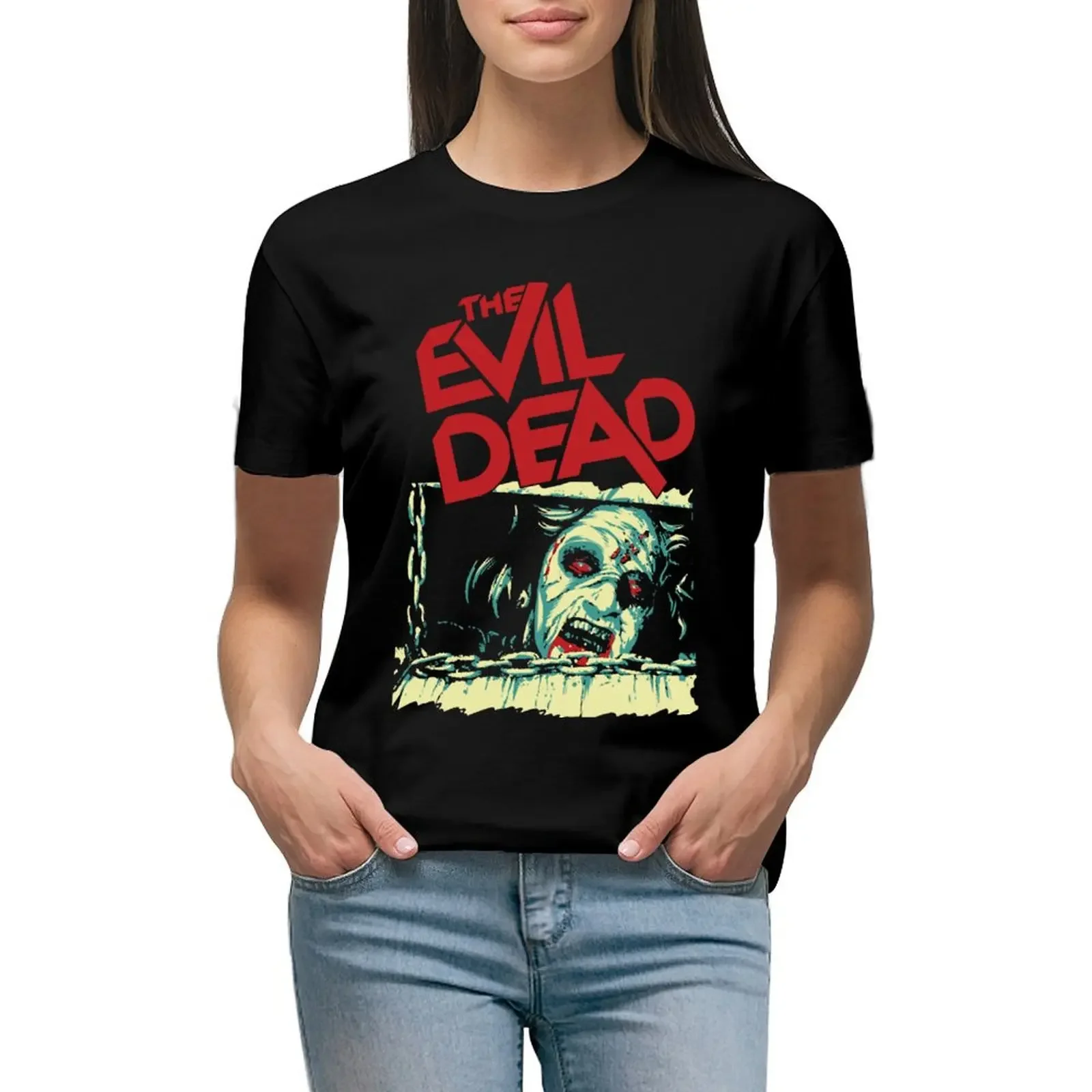 

Halloween Movie Evil Dead T-Shirt summer tops tops Blouse vintage clothes western t-shirt dress for Women