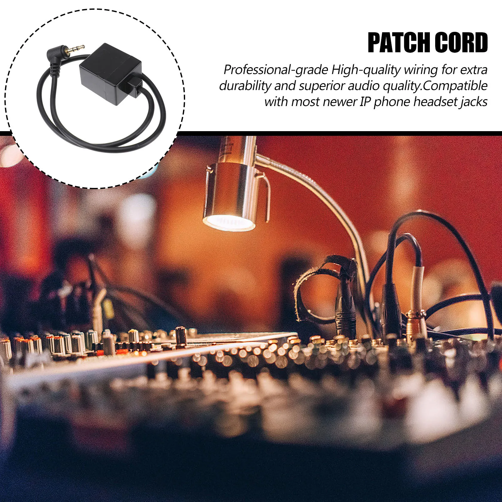 

2.5mm Stereo Audio Cable Jack Rj9 6p4c Socket Adapter Durable PVC Headphone Converter Support Voice Call Volume Control