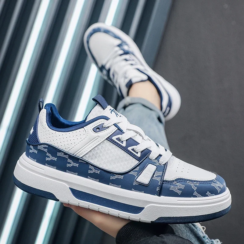 

2023 летняя новая мужская сетчатая обувь, дышащая модная повседневная обувь для доски, легкая уличная нескользящая спортивная повседневная обувь