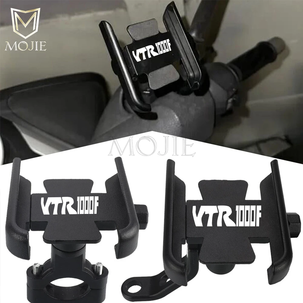 Universal Rear Mirror Handle Phone Holder Cellphone Stand For Honda VTR1000F Firestorm VTR1000FV VTR1000FW VTR1000FX 1996-2007+