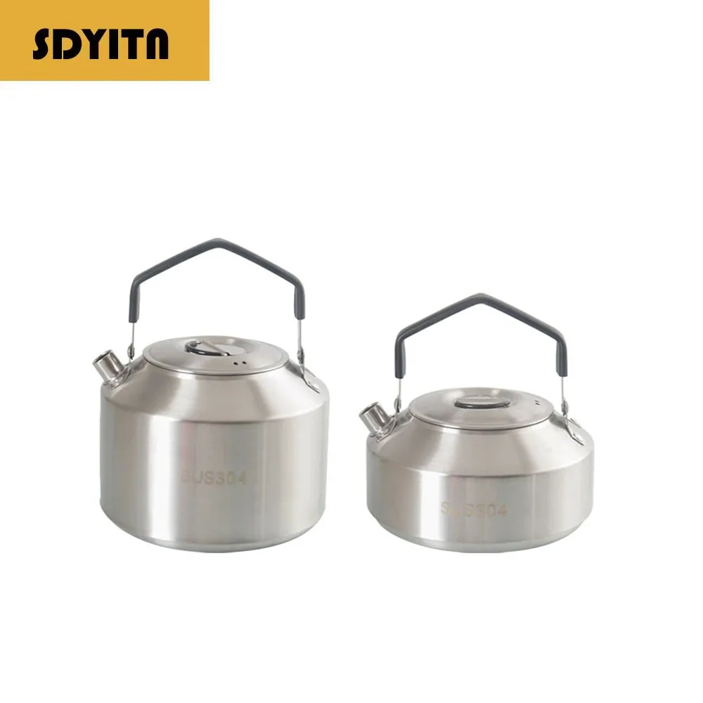 

Нержавеющая сталь 304, уличный чайник для кемпинга, портативный горшок для кипящей воды для приготовления пищи на пикник