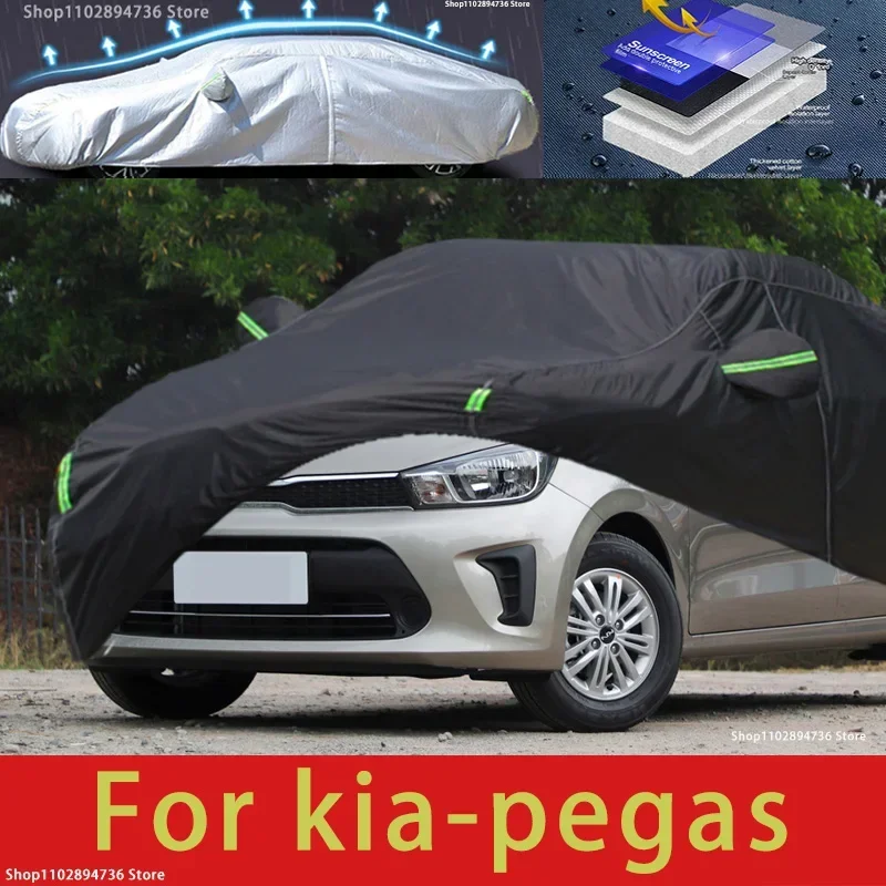 

For Kia Pegas Fit Outdoor Protection Full Car Covers Snow Cover Sunshade Waterproof Dustproof Exterior black car cover