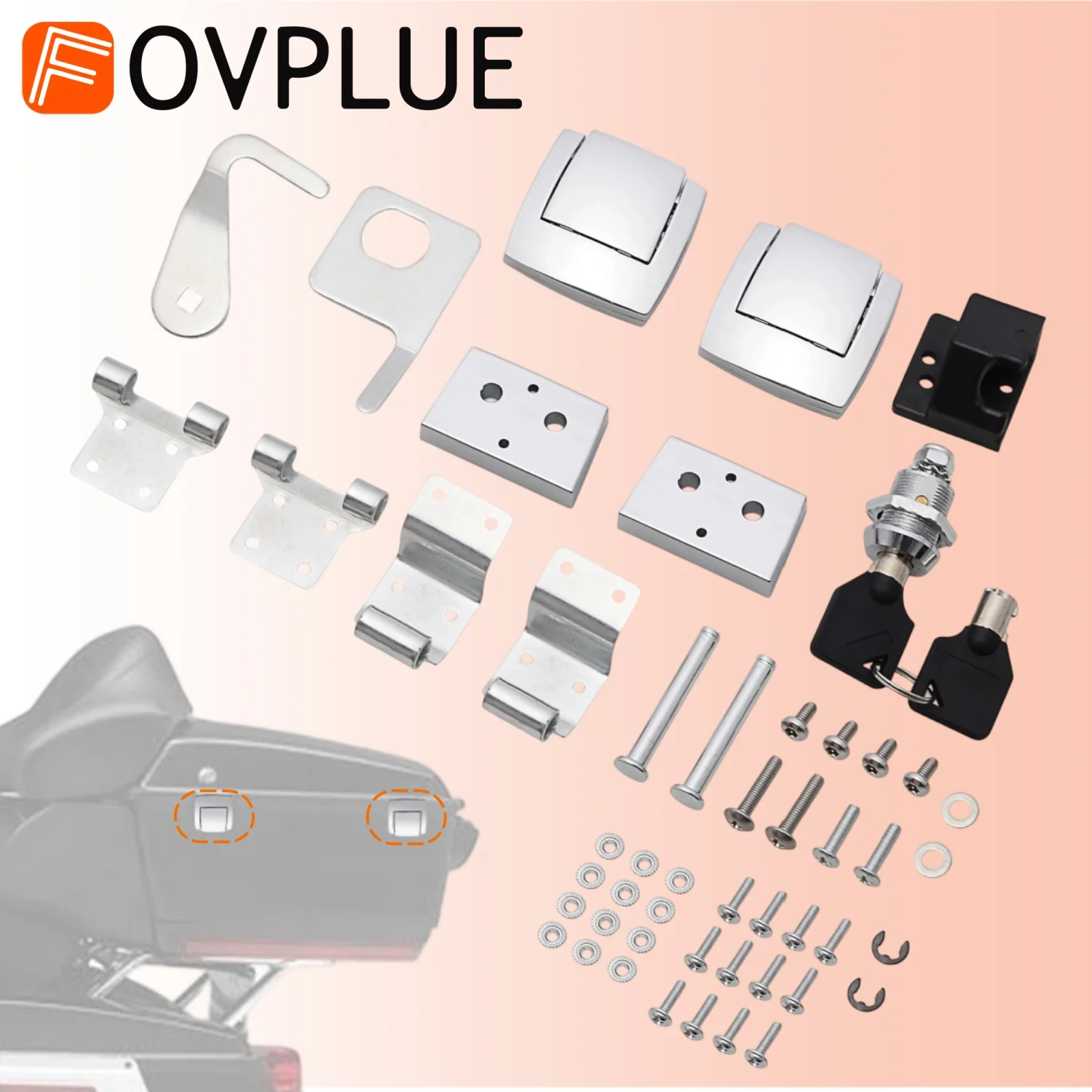 

Motorcycle accessories Tour Luggage Trunk Latches keys Kit For Harley Trike Razor Chopped Touring Road King Street Glide 1988-UP