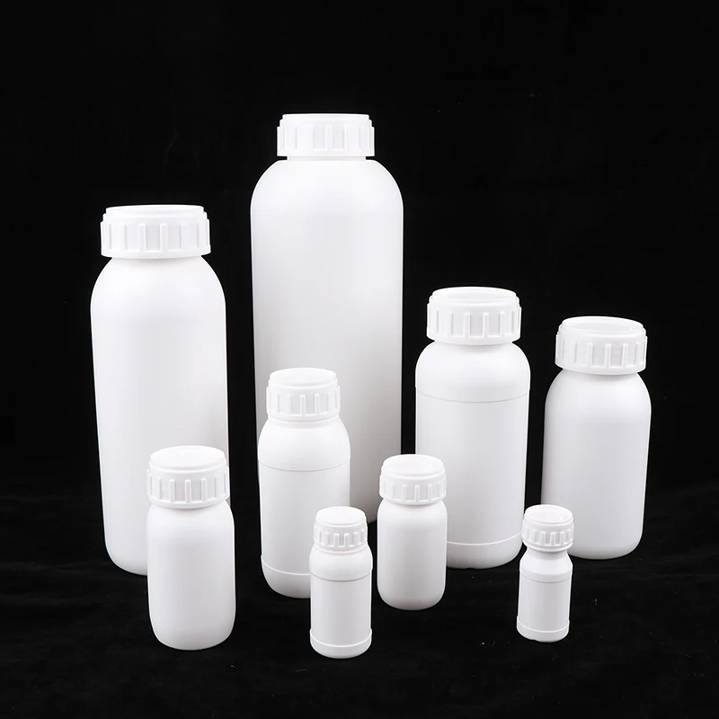 [E] 10ml-1000ml Plastic HDPE White Empty Seal Bottles Pill Vials Tablet Capsule Solid Powder Portable Containers