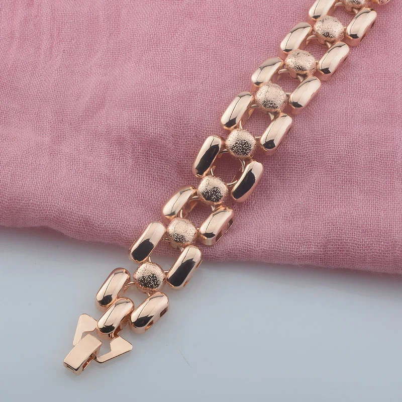 9 Style New Women Girls 585 Rose Gold Color Carving Wide Bracelets Toggle Lock Hot Jewelry(No Box)