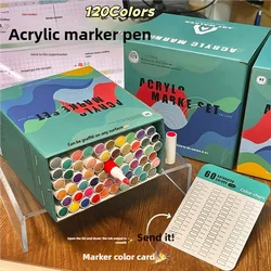 Acrylic Art Markers 60-120pcs Dual Tips Pen Painting for Kids DIY Graffiti Stone Ceramic Glass Wood Crafts Art Stationery Supply