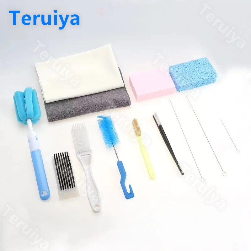 High-End Dental Supply Room Cleaning Set - Brushes & Sponge Cloths for Surgical Stainless Steel Dental Instrument Care