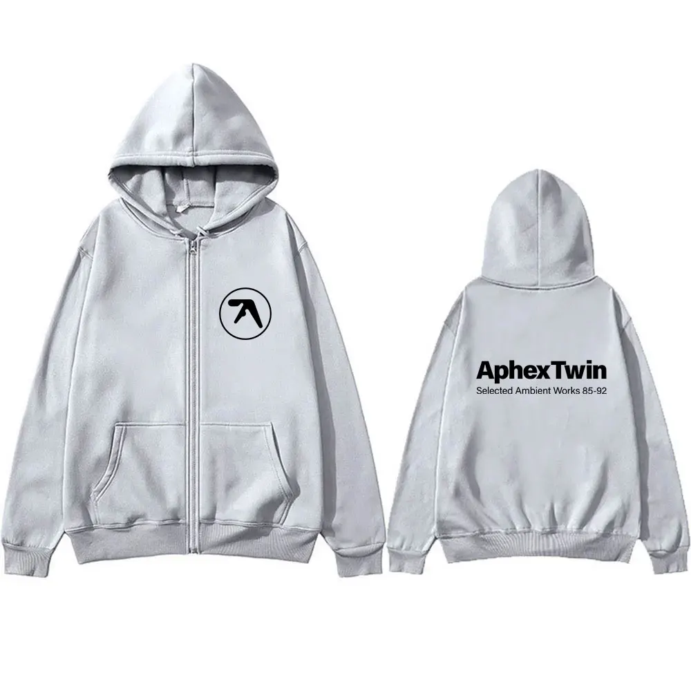 Zanger Aphex Twin Geselecteerde Ambient Works 85 92 Album Logo Rits Hoodie Mannen Vrouwen Mode Streetwear Mannelijke Vintage Zip Up Jas