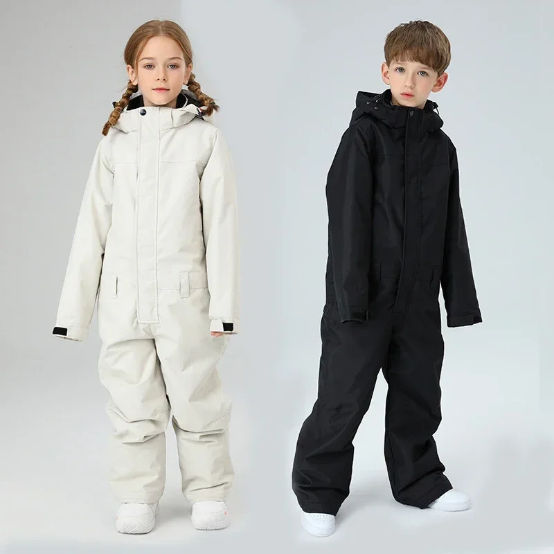 Winter Children Ski Suit Boys Girls Kids Windproof Waterproof Cotton Thickening Warm Outdoor Sports Skiing Snowboarding Clothes