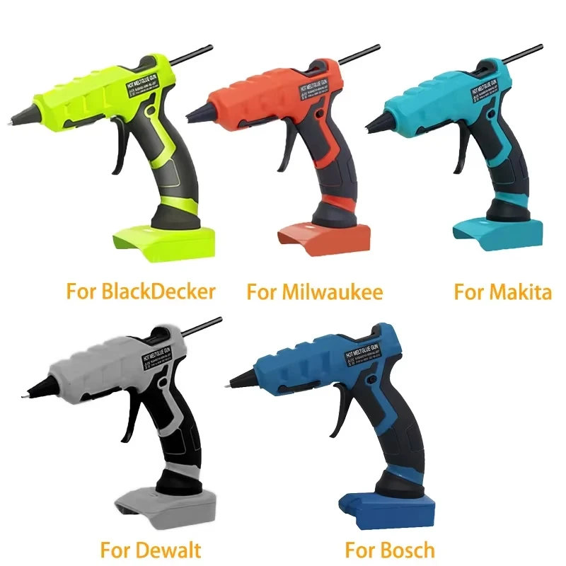 

50W Cordless Hot Melt Glue Gun for Makita/DeWalt/Milwaukee/Bosch 18V Li-ion Battery Fast Preheating Suitable for DIY/Repair