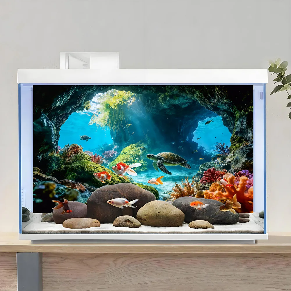 Flussbett-Treibholz, Aquarium-Hintergrundbild, Aquarium-Hintergrundaufkleber, Selbstklebend, Aquarium-Landschaftsgestaltung Dekor – Detail 26
