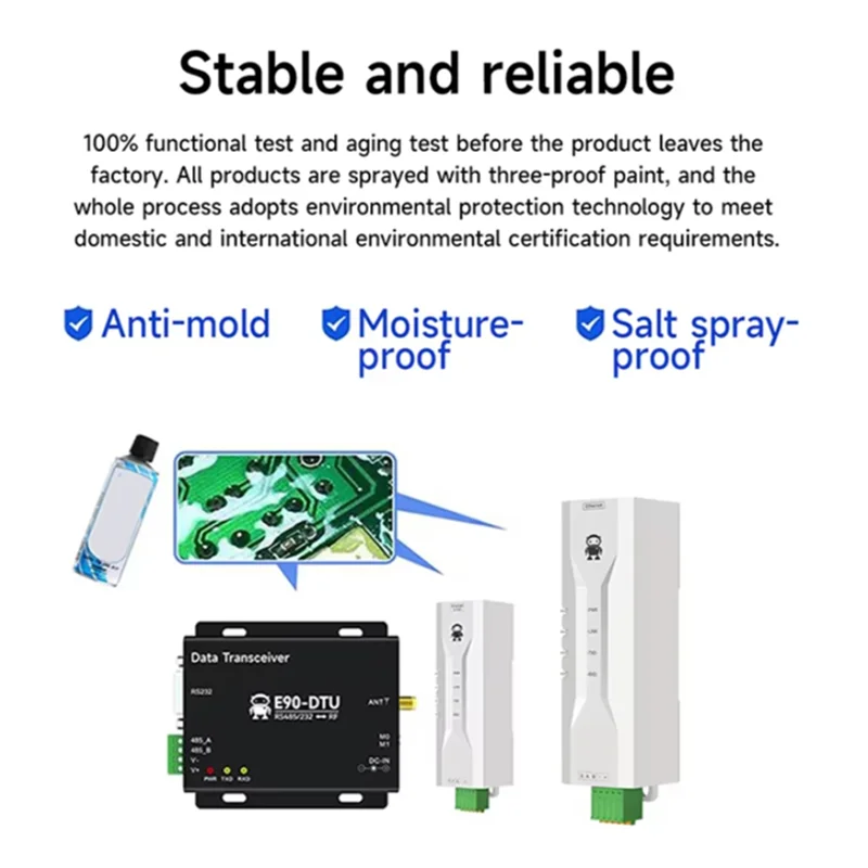 MQTT RS485 To Ethernet Serial Server DC 8-28V RJ45 RS485 Interface TCP/UDP Modbus Industrial Grade AT Small Size NA111-M