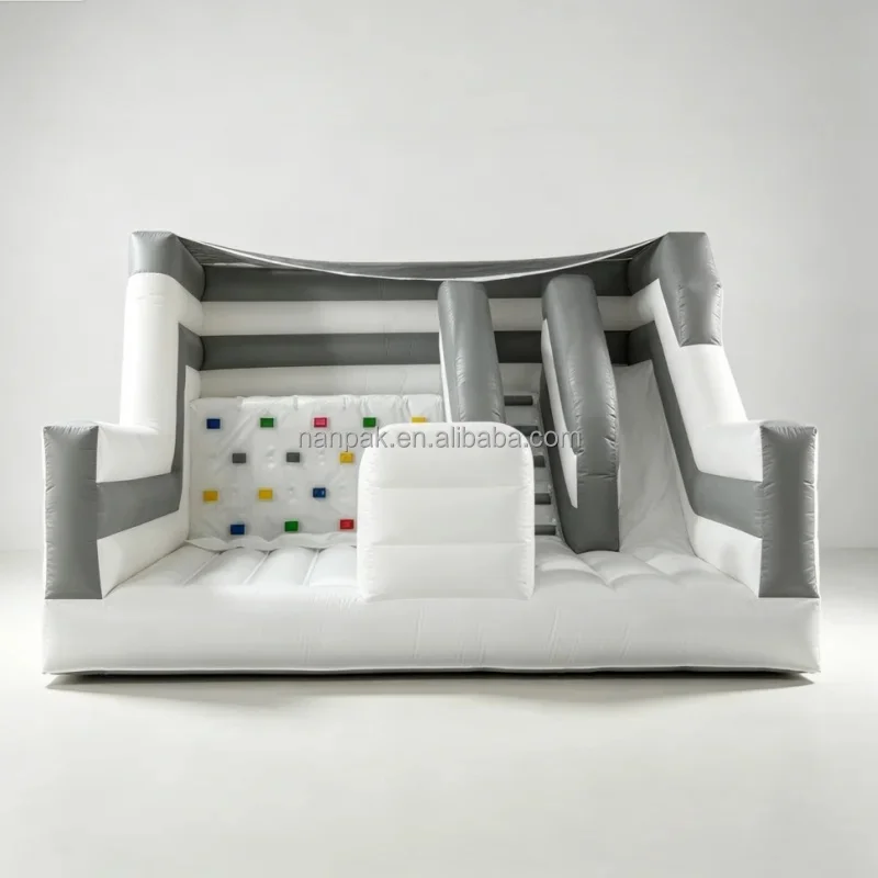 Commerical PVC Inflatable Climbing Wall Combo With Double Slide Commercial Kids Inflatable Bounce Slide for Event Rental