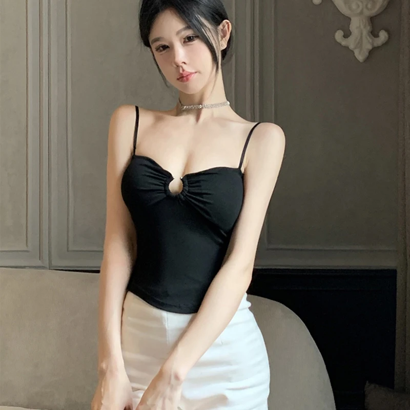 

Camisole With Chest Pad Women's Corset Y2k Clothes Tanks & Camis Sexy Bustier Vest Woman Clothing Shoujo Girl Tops Top Gary Tees