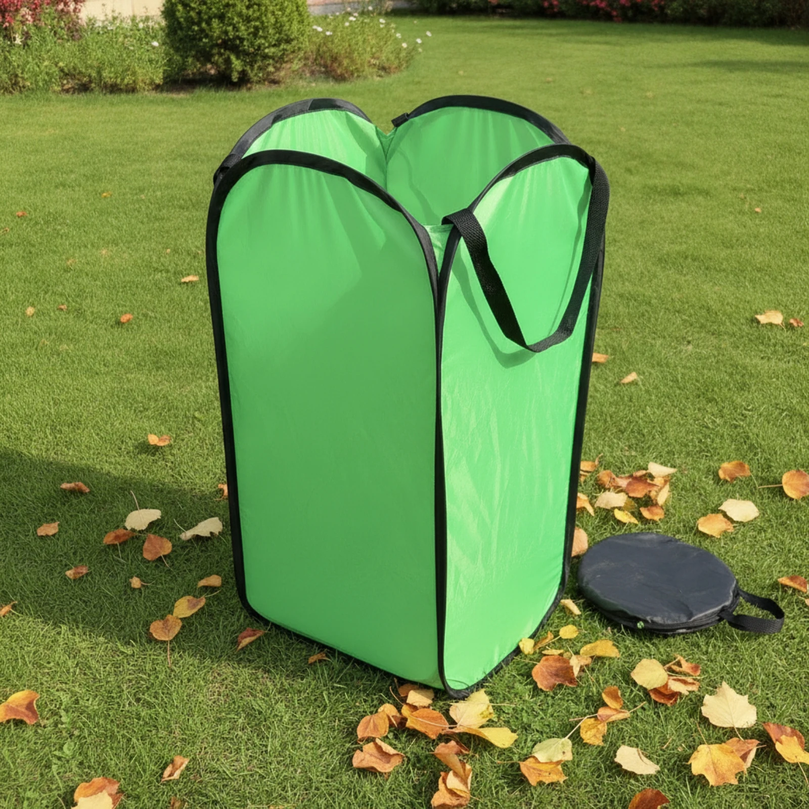 Bag Holder with Funnel Space-Saving Standing Leaf Holder Yard Waste Bag Fold-out Debris Carrier Portable for Gardeners