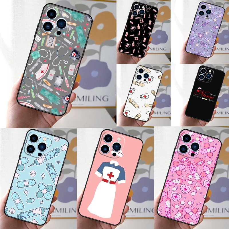 Nurse Medical Medicine Case For iPhone 16 15 14 13 12 11 Pro Max Mini Cover X XR XS 8 7 14 16 15 Plus Accessories