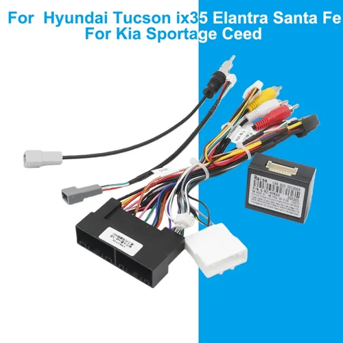 Arnés de cableado CAN Bus de 16 pines para Hyundai Tucson ix35 Elantra Santa Fe Kia Sportage Ceed, cable adaptador de radio Android