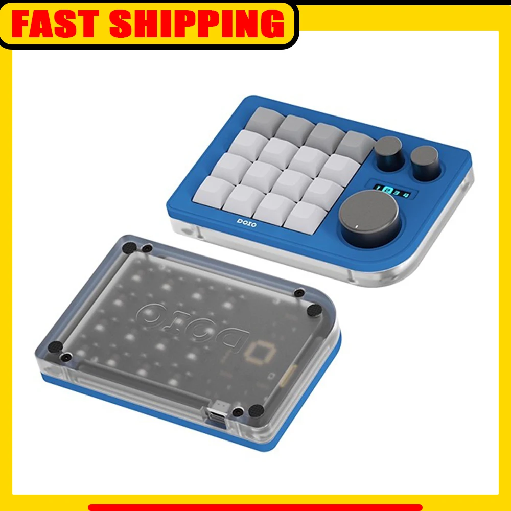 

DOIO KB16-01 Mechanical Keyboard Three Knobs RGB 16 Keys Mini Designer Keyboard Customization QMK VIA Keypad Gifts