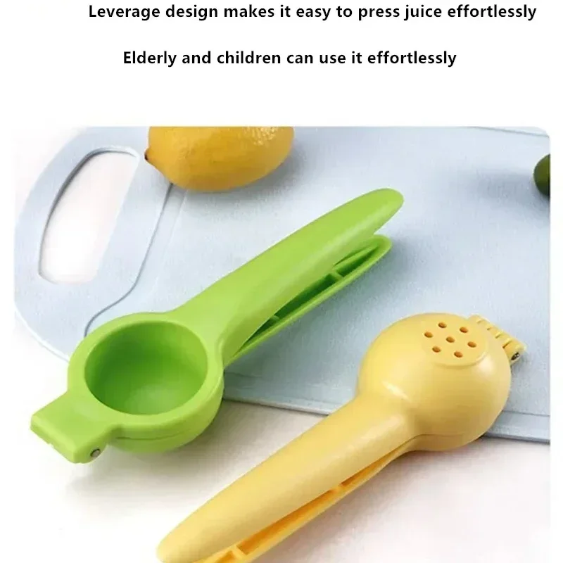 2 in 1 Manual Lemon Squeezer Portable Mini Juicer Clip Colorful Sturdy Not Easy to Deform Kitchen Gadget 1pc