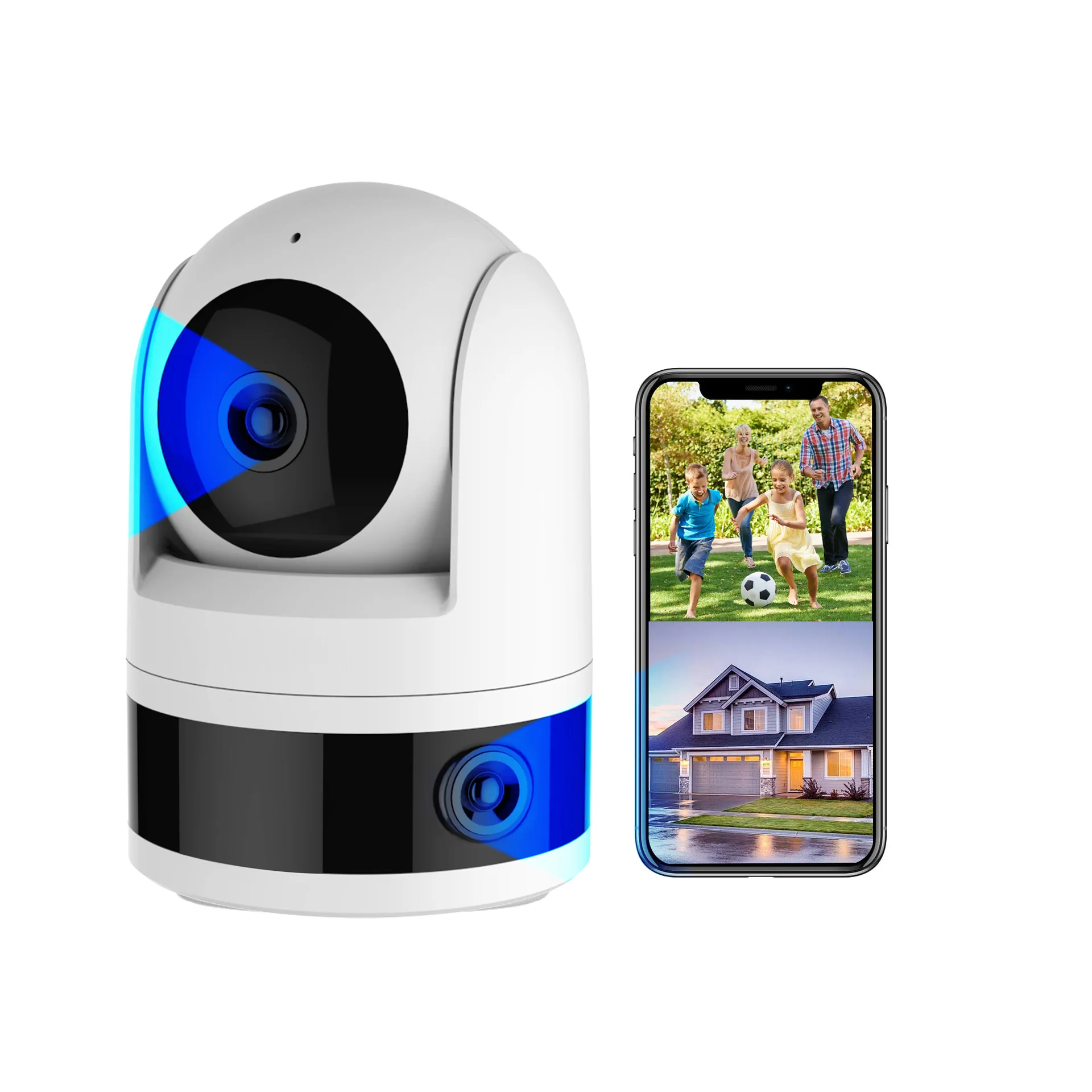 

Tuya APP 4MP Dual Lens WIFI IP Dome Camera Full Color Two-Way Audio AI Humanoid Detection Home Security CCTV Baby Monitor