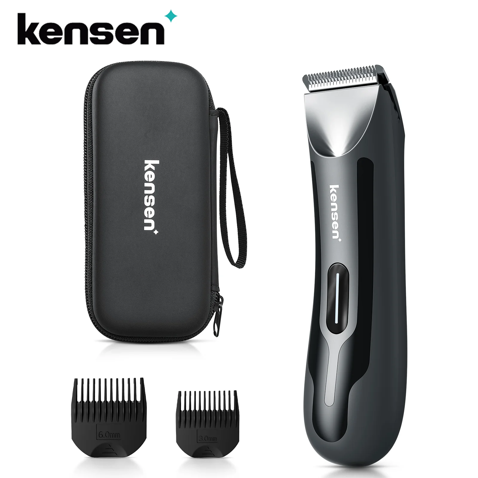 Kensen Hair Trimmer For Men Electric Hair Clipper With LED Light Bikini Groin Hair Removal Haircut Machine Rechargeable Shaver