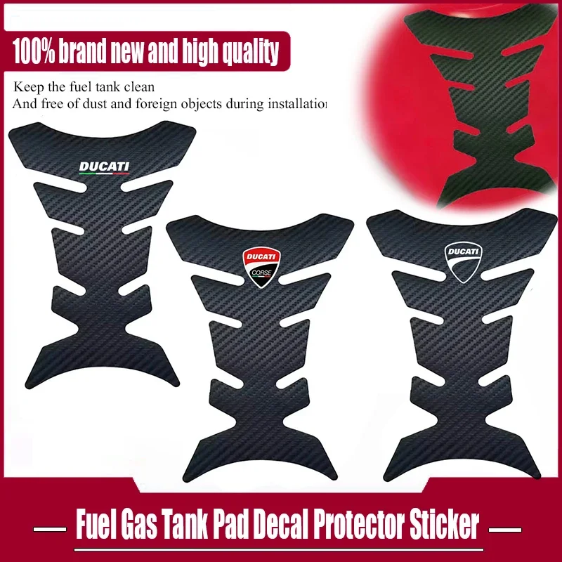 

Для мотоциклов Ducati V2 V4 400 620 695 696 796 821 Monster 899 959 1199 1299: Защитная накладка на топливный бак из углеродного волокна, наклейки-декали