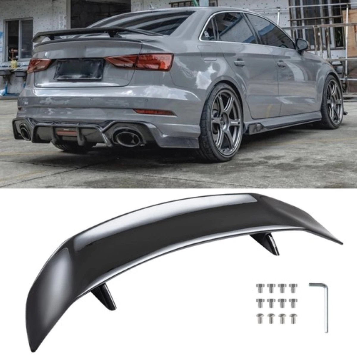 

46 "глянцевый задний спойлер в стиле GT, гоночное крыло для Audi A3 S3 RS3 A4 S4 A5 A6