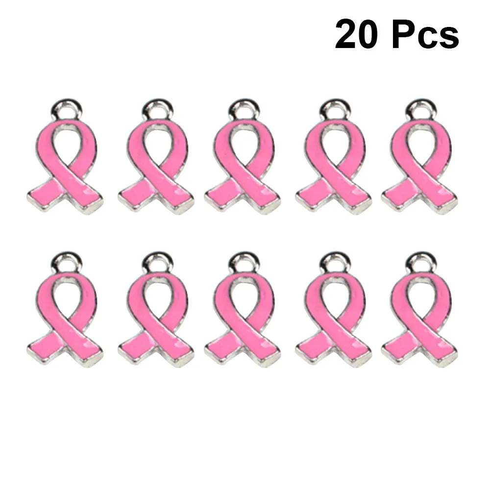 

20 Pcs Jewelry for Women Charm Necklace Pink Charms Trendy Ribbon DIY Pendant Miss