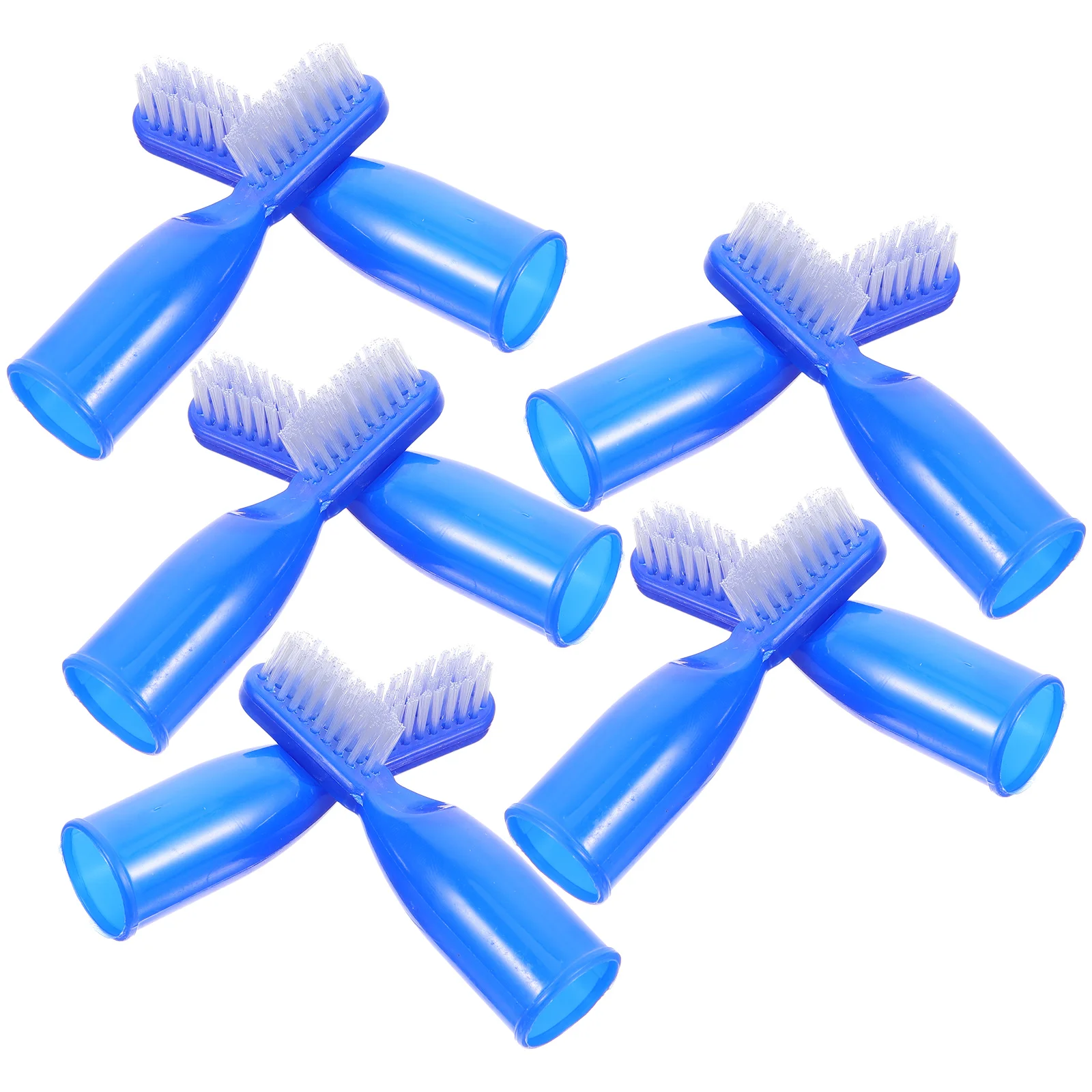 

10pcs Half Finger Toothbrush Portable Mini Cleaning Tools for Prison Soft Bristles Blue Oral Health Safety Design