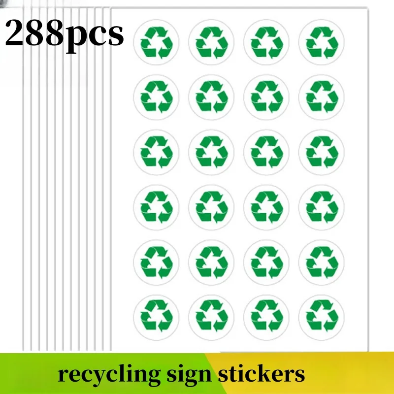 eco friendly reciclagem mark adesivos protecao ambiental verde etiqueta adesivos 288 pcs 01