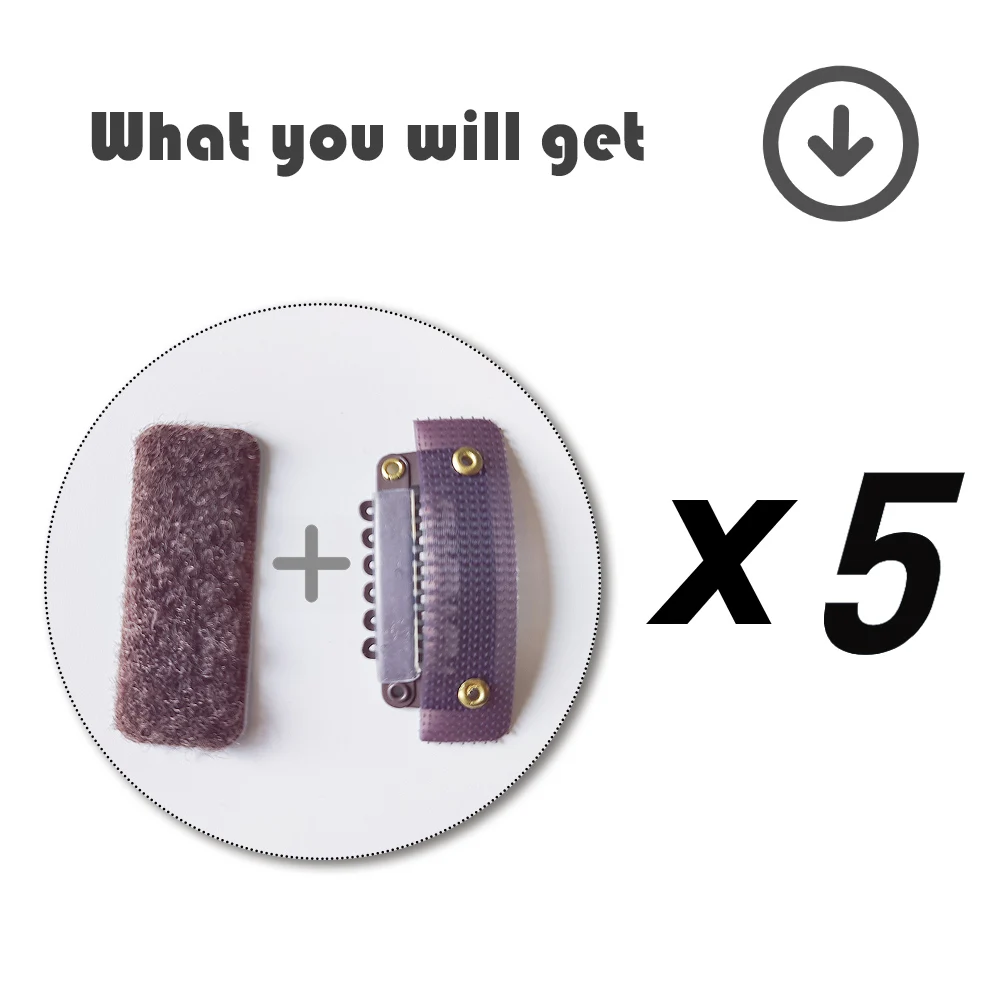 5 Pcs Stickable U-Shape Snap Clips for Hair Extensions