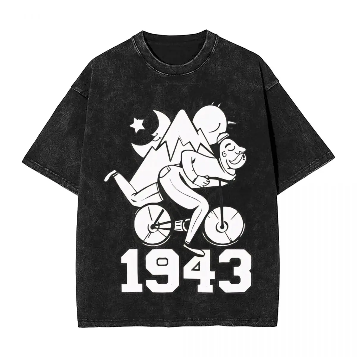 Albert Hofmann Bike T-Shirt Loose T-Shirts Short Sleeve Y2K Basic Tops Summer Cotton Crewneck Oversized Clothes