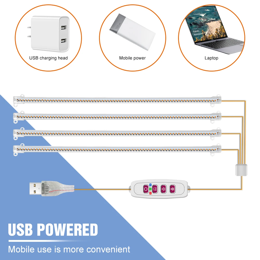 LED Plant Grow Light Full Spectrum Indoor Cultivation Hydroponics Lamp For Seedling Flower Vegetable Dimmable Timing Auto On/Off