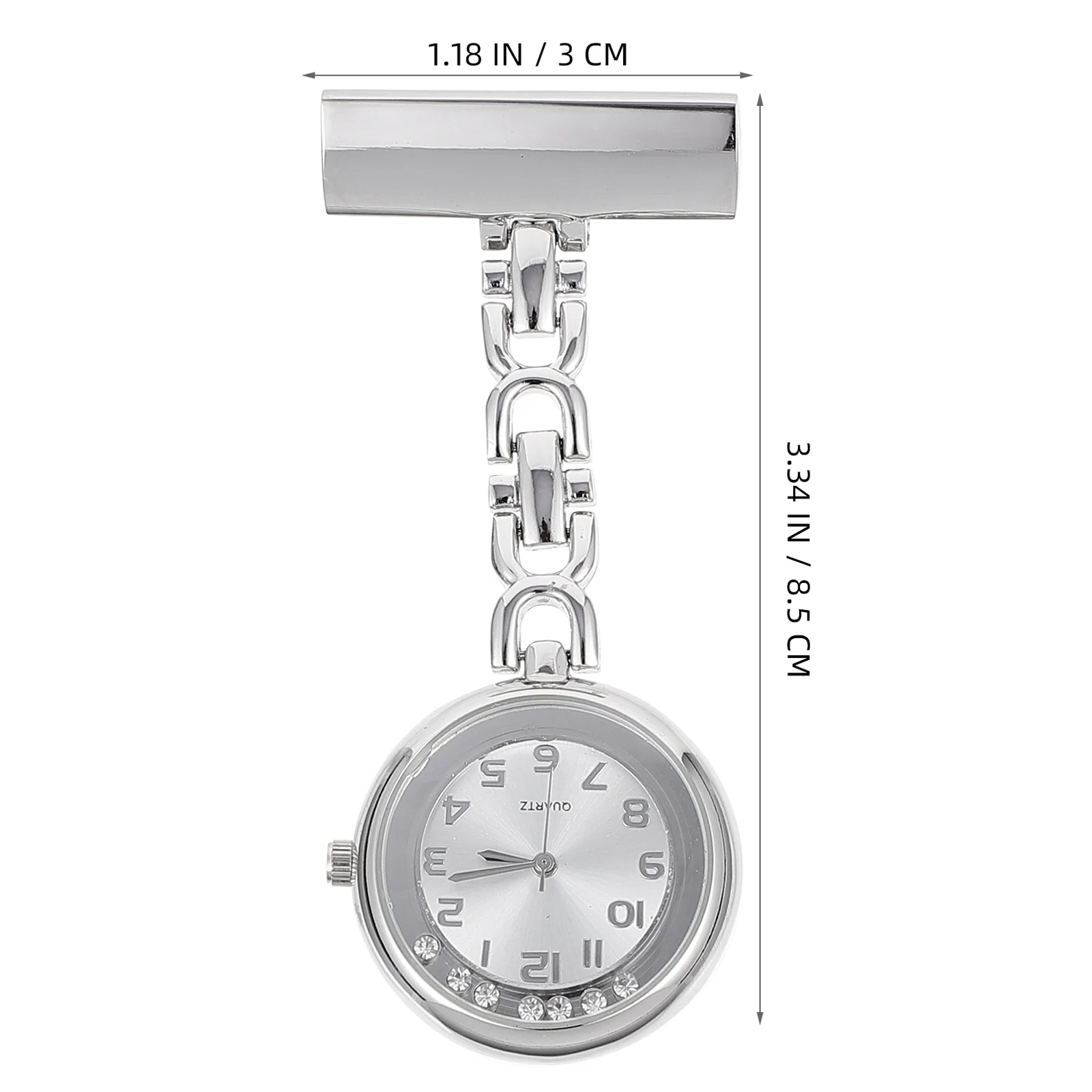 ممرضة فوب ساعة مرصعة بالألماس أنيقة سخية تأثير زخرفي قرص كبير عرض واضح عملي للممرضات