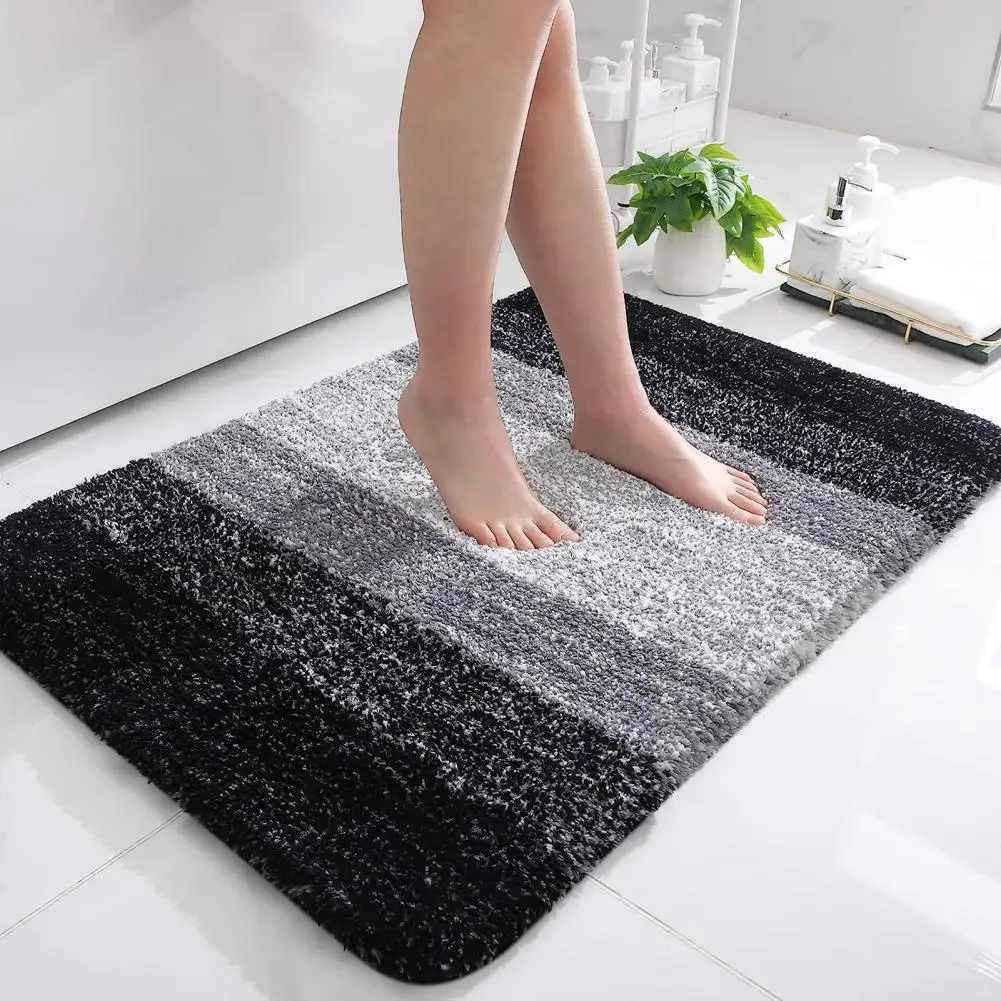 Doormat Oblong Shape Anti-slip Strong Water Absorption Foot Drying Colorblock Indoor Entrance Door Mat Living Room Kitchen 50
