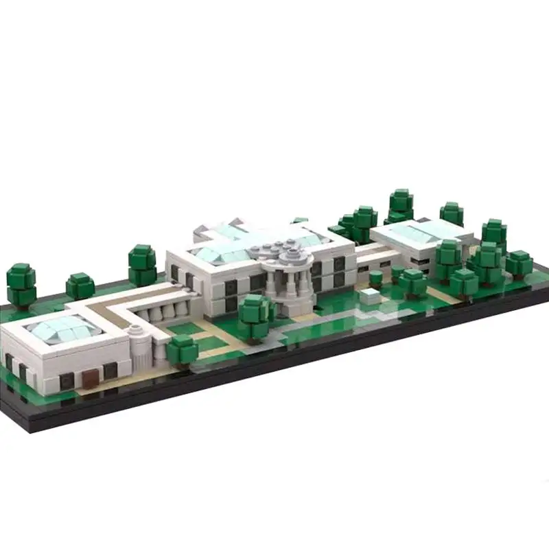 MOC Urban Landmark Architecture White House Diorama Modular Architecture Technology Building Blocks Model Zabawki dla dzieci Klocki Prezent