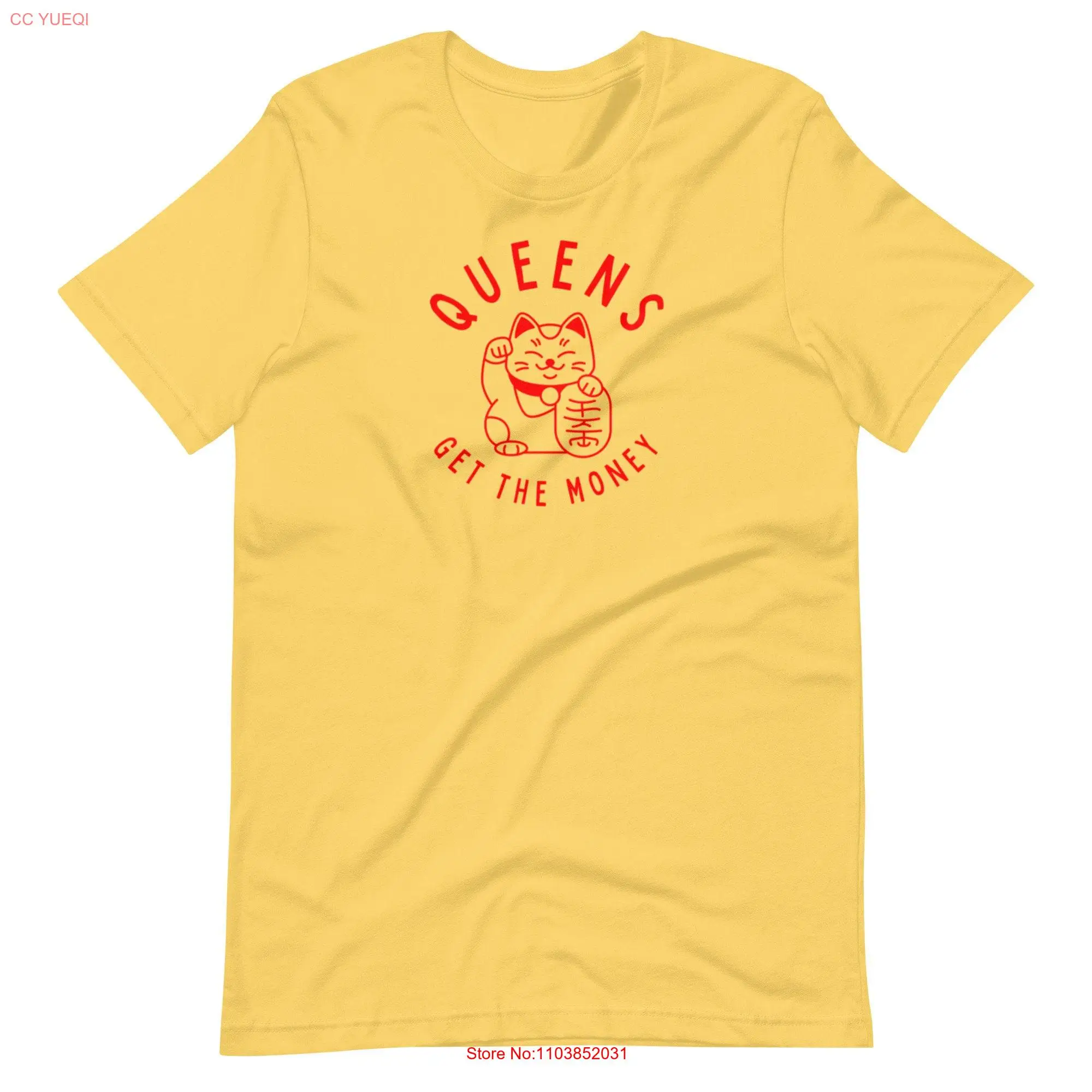 Camiseta oficial de Queens Get The Money, recuerdo de gato de Nueva York para Yorker, Maneki, Neko