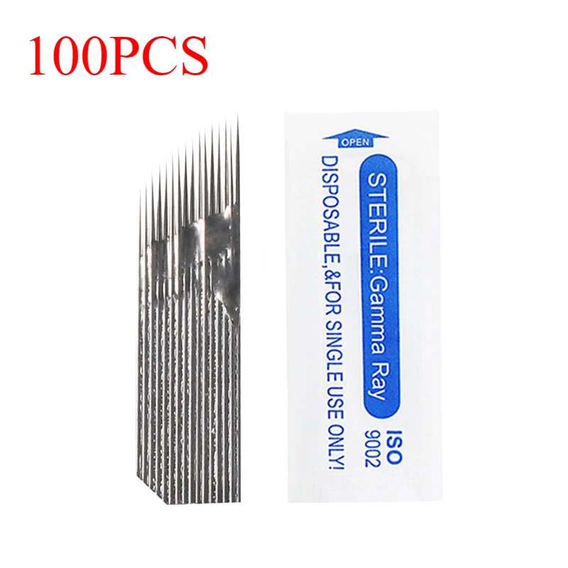 

100PC 3 Rows 16Pin Nano Blades Microblading Needles Permanent Makeup Eyebrow Tattoo Microblade 3D Embroidery Eye Nanoneedles