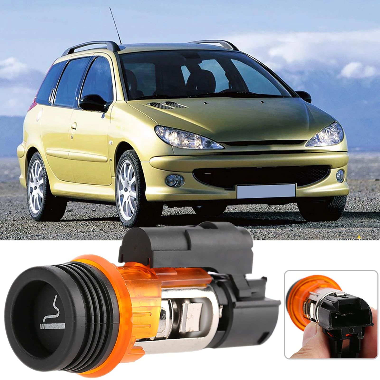 822754 12V Car Cigarette Lighter Socket Fit For PEUGEOT 206 308 406 607 1007