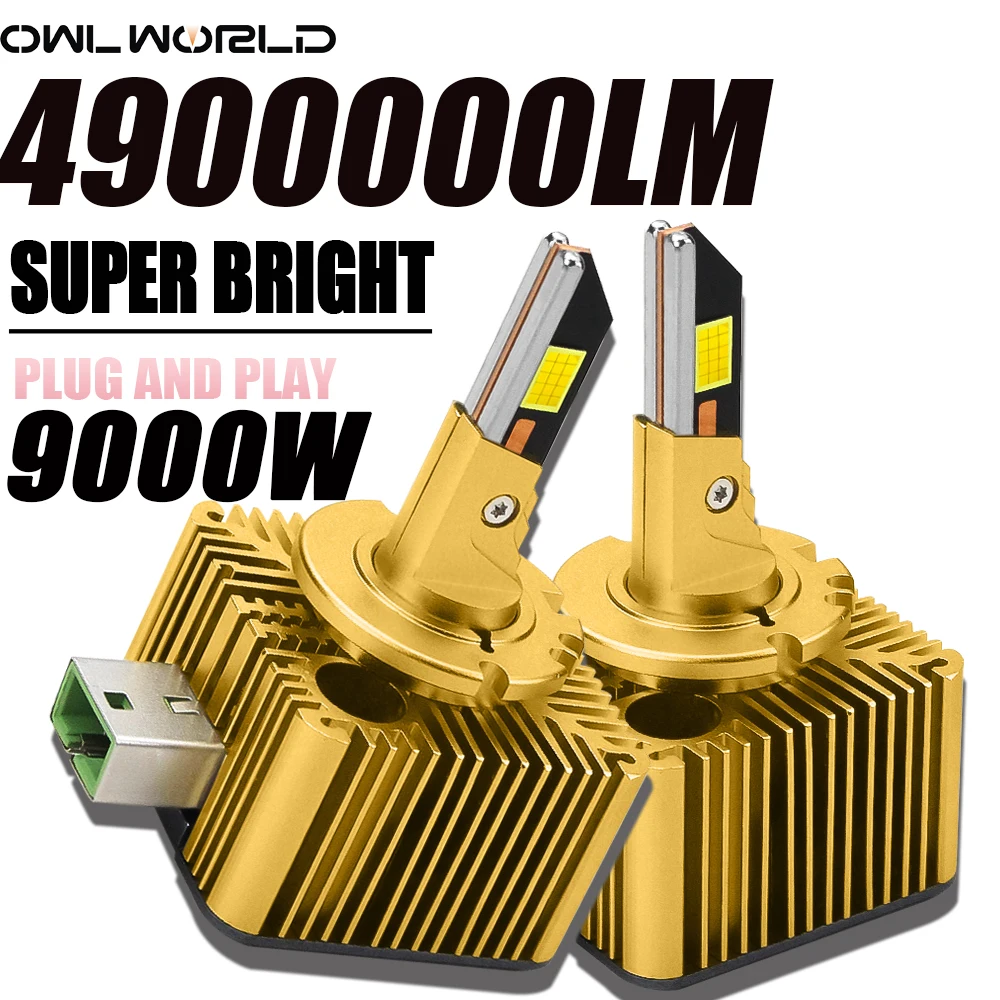 D1S D3S Led Headlight Bulbs D4S D2S 4900000LM CANBUS No Error Led Lights D4R D2R D8S Powerfu Car Lamp 6000K White Auto Lights