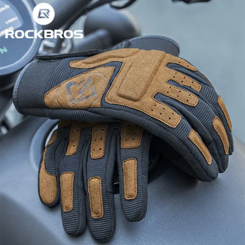 Imagen 1 del producto ROCKBROS Verano Otoño Guantes de moto Guantes de bicicleta transpirables Guantes de pantalla táctil de motocicleta a prueba de golpes Guantes de ciclismo