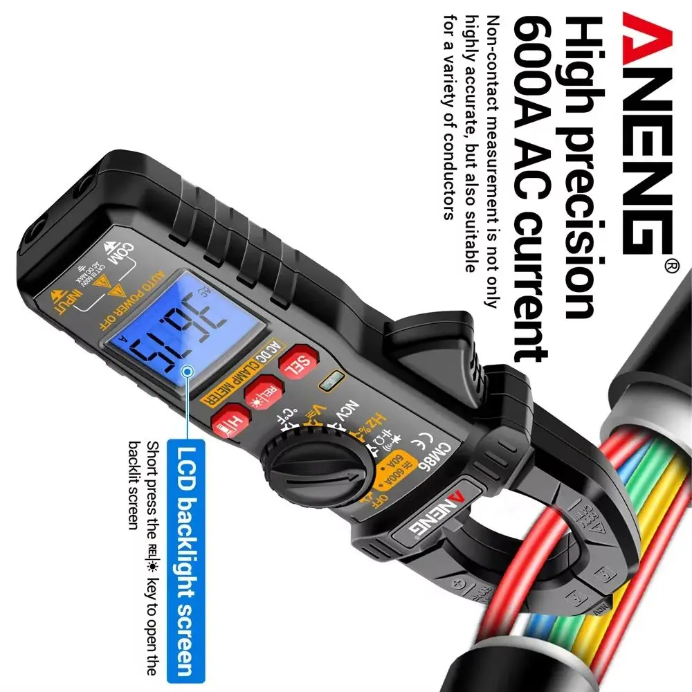 NCV Voltage Detection Professional Electrician Tools AC/DC Current Voltage Diode  ANENG CM86 Digital Multimeter Clamp Meter 600A