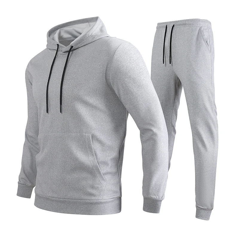 

Мужской спортивный костюм: толстовка с капюшоном и длинные брюки, однотонный комплект для активного отдыха, бега и тренировок в спортзале