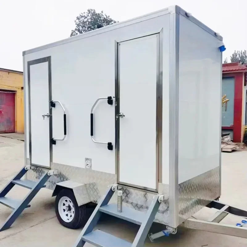 Wholesale Small Size Public Outdoor Mobile Toilet Factory Price Portable Toilet Trailer Luxury Vip Restroom Trailer for Wedding