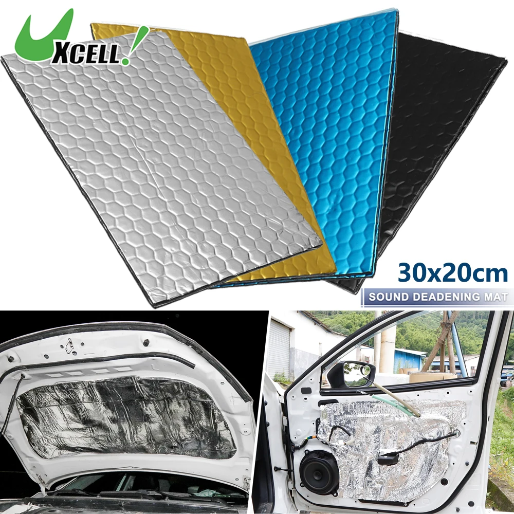 

UXCELL 2Pcs 1.9mm Sound Deadener Mat Butyl Rubber Silver Tone Hexagon Heat Sound Deadening Insulation Mat Sound Proofing 30X20cm