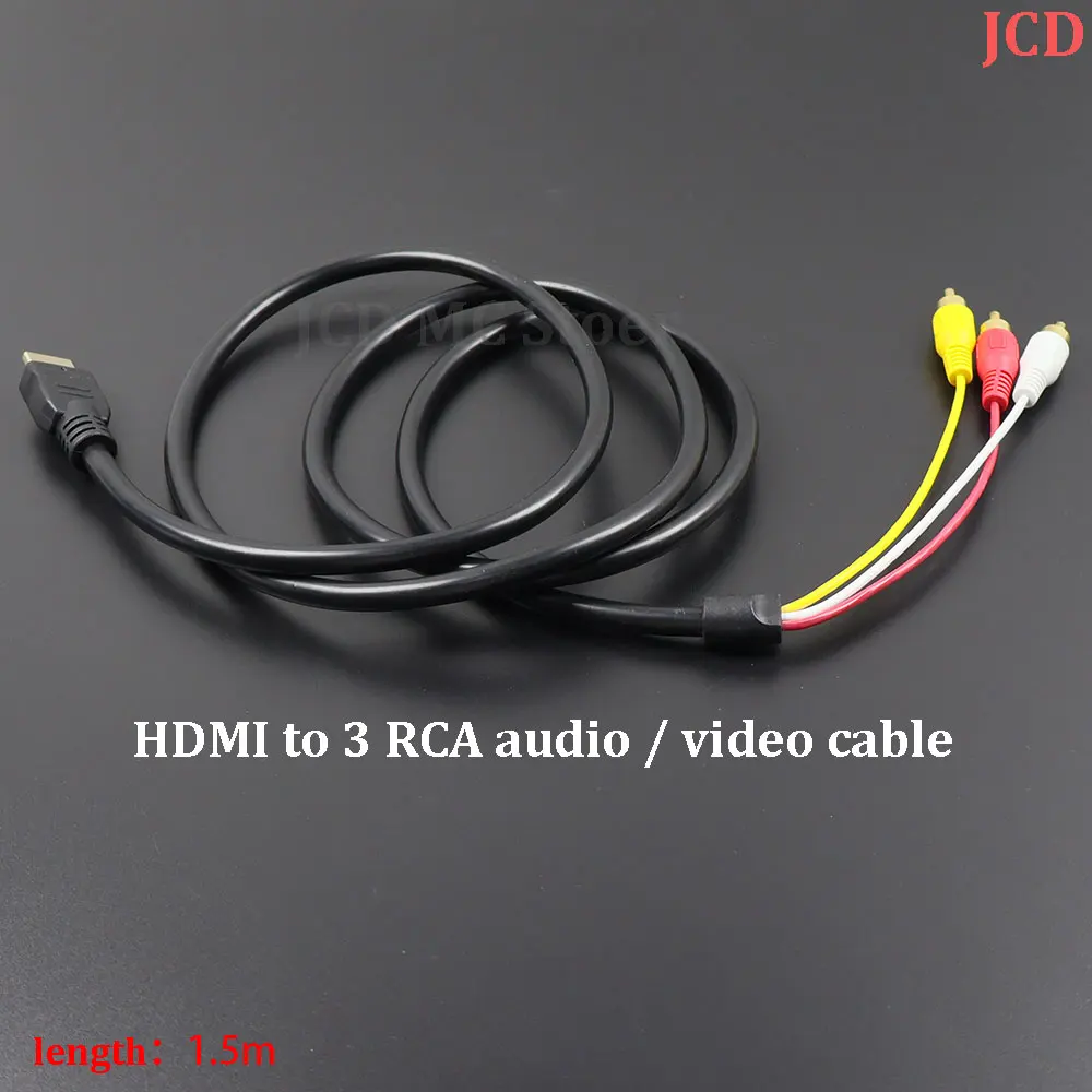 1PC HDMI to 3 RCA Cable HDMI Male to 3-RCA Video Audio AV Cable Connector Adapter One-Way Transmitter For TV HDTV DVD