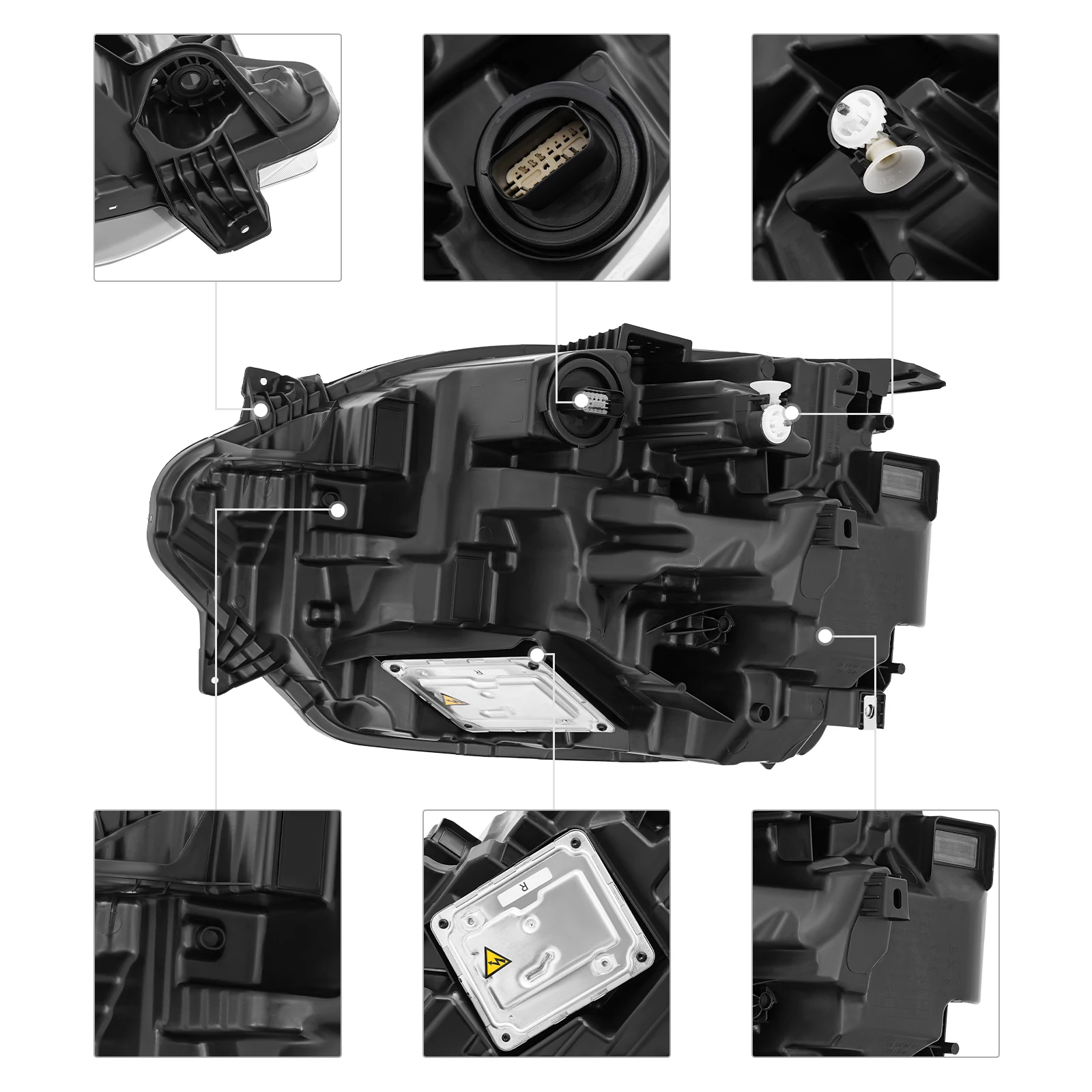 Fits 2021-2024 Ford Bronco Sport Right Lamp, Headlight Assembly Right Side, LED Right Lamp