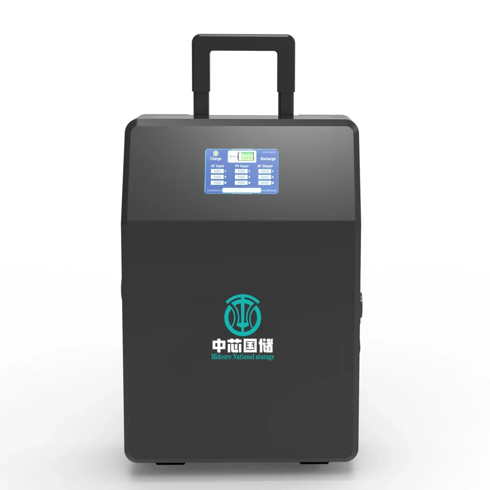 

2500Wh Pull Rod Box Power Station LiFePO4 Battery Pure Sine Wave Generator Quick Charge Solar Power Station Portable