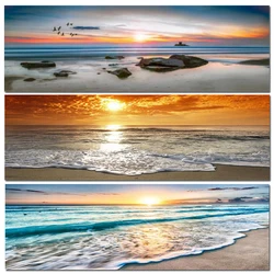 5D Diy Diamond Painting Full Drill Sunset Beach Large Size Home Decor Mosaic Seaside Embroidery Landscape Wall Stickers Art