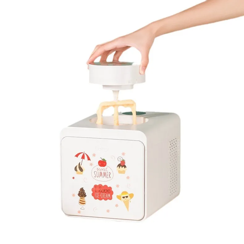 

110V US-Regulated Portable Automatic Ice Cream & Yogurt Machine Electric for Home Use-for Fruit Cones Milk Frozen Desserts